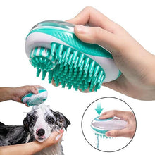 Load image into Gallery viewer, Pet Dog Cat Bath Brush 2-in-1 Pet Massage Comb Soft Silicone Pet Shower Hair Grooming Comb Dog Cleaning Tool Pet Supplies Pet Brush Bath Massage Brush Shampoo Dispenser for Pet