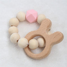 Load image into Gallery viewer, Modern Baby Silicone Wooden Nursing Bracelets Wood Teether Silicone Beads Teething Wood Rattles Toys for Baby