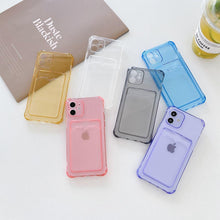 Load image into Gallery viewer, Transparent Wallet Case For iPhone 14 13 12 Pro Max Mini Shockproof Cover with Card Slots Pockets Slim Fit Thin Protective Soft Shock-Absorbing Lightweight Wallet Case
