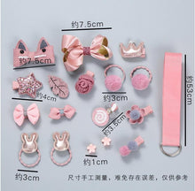 Load image into Gallery viewer, Luxury ModernBaby Girl Headband Set 18Pcs for Children's Turban Darling Bows Kids Headwear Elastic Hair Bands Clips Hairpins Sets