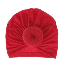 Load image into Gallery viewer, Handmade Pleated Flower Babies' Knitted Cotton Cloth Turban For Baby Girls In Elegant Style