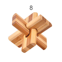 Load image into Gallery viewer, 12 Style Brain Teaser 3D Wooden Interlocking Puzzles Game Toy Bamboo Small Size For Adults Kids