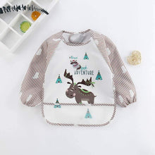 Load image into Gallery viewer, Cute Cartoon Print Baby Waterproof Long Sleeve Apron Children Feeding Smock Bib Baby Accessories