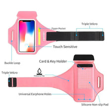 Load image into Gallery viewer, Sports Green Armbands Zipper Running Bag Phone Case Holder Wrist Arm Band Holder Pouch Case For Exercise Workout