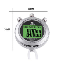 Load image into Gallery viewer, 0.01s Precision Timer Stopwatch Metal Stopwatch Sport Waterproof Luminous Stopwatch Hours Minutes Month Display 40h Countdown