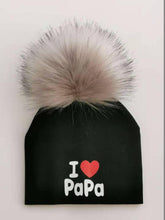 Load image into Gallery viewer, Newborn Cotton Hats Baby Pom Pom Childre Infant Hats For BabY Boys and Girls Wth Printed "I love mama " and " Design