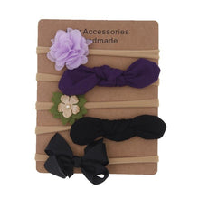 Load image into Gallery viewer, Handmade Set Baby Headband Solid Knot Flower Hair Bow Kids Nylon Elastic Soft Hair Bands Handmade For Girls Hair Accessories