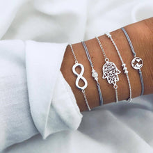 Load image into Gallery viewer, Boho Rose Map Bracelets & Bangles for Women Bohemian Round Charm Bracelet Set Fashion Multilayer Accessories Luxury Jewelry