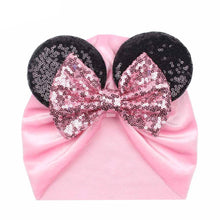 Load image into Gallery viewer, Modern Shiny Cute Dot Big Bow Baby Cap Hat For Girls Kids Flannel Beanie Autumn Winter Warm Girls Turbans