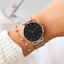 Load image into Gallery viewer, Fashion Unisex Watches Ultra Thin Stainless Steel Mesh Belt Quartz Classic Casual Watch For Women and Man