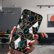 Load image into Gallery viewer, Unique Abstract Ultra Thin Sparkle Soft Silicone Case For iPhone XS Max 8 7 Plus X XR 6 6S 5S Mini Black Phone Case Marble Geometric Art Soft Silicone Cover