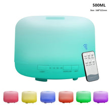 Load image into Gallery viewer, Air Humidifier Essential oil diffuser 300ML 500ML Ultrasonic Cool Mist Maker Fogger Humidifier LED Lamp Aroma Diffuser Electric Aromatherapy Diffuser umidifier Aroma Essential Oil Diffuser with 4 Timers 2 Misting Modes Waterless Auto Off