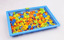 Load image into Gallery viewer, 296 Pieces/Set Box-packed Grain Mushroom Nail Beads Intelligent 3D Puzzle Games Board for Children Kids Educational Toys