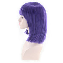 Load image into Gallery viewer, Synthetic Hair Short Wig With Bangs Cosplay Wigs For Women Straight Bob Wig Korean Pink Red Brown Blue Green White Purple Grey