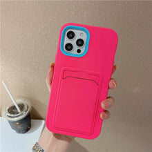 Load image into Gallery viewer, Modern Card Candy Color Phone Case For iPhone 12 11 13 Pro Max 12 13 Pro 11 Shockproof Bumper Soft Back Cover Colorful Silicone Phone Cover