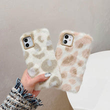 Load image into Gallery viewer, Fashion Plush Leopard Phone Case For Iphone 11 Pro Max Xs Max X Xr Cases Furry Fluffy Warm Cover For Iphone 6 6s 7 8 Plus Case Women Fashion Faux Fur Case For Iphone