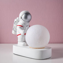 Load image into Gallery viewer, STEVVEX Astronaut Spaceman Moon Night Light Bedroom Bedside Desktop Creative Decoration Table Lamp Gift Light For Children Baby Kids