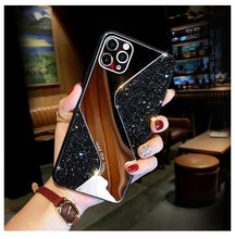 Load image into Gallery viewer, Women Luxurious Glitter Makeup Mirror Phone Case For iPhone 12 11 Pro MAX X XS XR 8 7 Plus Luxury Silicone Shockproof Cover Fixed Non Moving Sparkling Shining Glitter Stars Soft Silicone Case