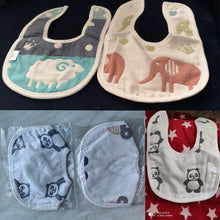 Load image into Gallery viewer, Two sides 100% Cotton Gauze Baby Bibs 6 Layers All Seasons Infant Unisex Clothing Accessories Bibs For Baby and Kids