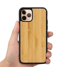Load image into Gallery viewer, Vintage Wooded Back Case For iPhone 14 13 Mini 12 SE XR X S Max 8 7 Plus Genuine Bamboo Wooden Hard Phone case iPhone 11 Pro Max Strong Hard Protective Case For iPhone