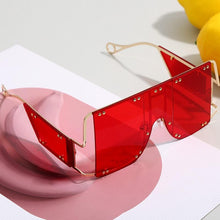 Load image into Gallery viewer, Luxury Modern NEW Fashion Square Oversized and Big Frame Woman and Ladies SunglasseBrand Metal Rivet Trend Unique Female Eyewear Wth UV 400 Protection