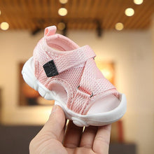 Load image into Gallery viewer, Baby Unisex Sandals Black Gray Pink Canvas Infant Sandals Toddler Summer Walking Shoes