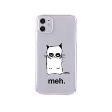 Load image into Gallery viewer, Cute Cartoons Black Cat Transparent Phone Cover For Iphone 14 14promax 14plus 13promax 13 12 11 Shockproof Clear Phone Case Adorable Soft Girls Print Cat Design Clear Cute Flexible Silicone Phone Case