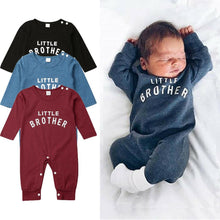 Load image into Gallery viewer, Newborn Infant Baby Girls Boy Top Romper Jumpsuit Bodysuit Comfy Outfits With Text Little Brother For Boys