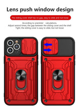 Load image into Gallery viewer, Shockproof Case for iPhone 13 12 11 Pro Max With Card Slot Ring Stand Camera Protection Phone Cover for iPhone XR XS Max Removable Card Holder Ring Holder Shockproof Protection Cover