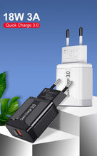 Load image into Gallery viewer, Portable 18W Quick Charge 3.0 USB Charger QC 3.0 4.0 USB Plug Phone/Fast Charger Adapter For Phones