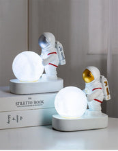 Load image into Gallery viewer, STEVVEX Astronaut Spaceman Moon Night Light Bedroom Bedside Desktop Creative Decoration Table Lamp Gift Light For Children Baby Kids