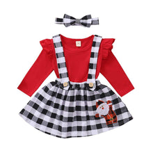 Load image into Gallery viewer, Cute Outfits Autumn Winter Plaid Suspender Christmas Dress Clothing Kids Girls Skirts