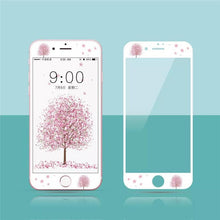 Load image into Gallery viewer, Flowers Cartoon Screen Protector For iPhone 13 12 11 Pro Max Soft Edge Tempered Glass on For iPhone XS MAX XR 7 8 PLUS Lovely Easy Installation Frame 9H Hardness Full Coverage Bubble Free Cute Lovely Cherry Blossom Design Glass For iPhone