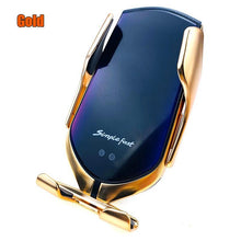 Load image into Gallery viewer, Automatic Luxury Modern Car Wireless Charger Infrared Induction Wireless Charger For Phones Sliver/Gold