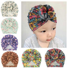 Load image into Gallery viewer, Luxury Modern Donut Baby Beanie Turban Hat Baby Cap Cotton Fruit Print Floral Toddler Baby Girl Cap Design