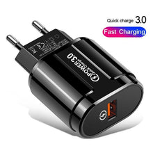 Load image into Gallery viewer, Fast Portable Quick 3.0 USB Charging Powerful Charger EU US Wall Mobile Phone Charger Adapter