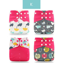 Load image into Gallery viewer, 4pcs/set Washable Eco-Friendly Cloth Diaper Cover Adjustable Nappy Cloth Diapers Cloth Nappy For Baby Boys and Grils Baby