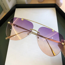 Load image into Gallery viewer, Metal Rimless Sunglasses for Men and Woman Mirror Fashion Trendy Pilot Sun Glasses UV Protector Gradient Eyewear