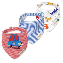 Load image into Gallery viewer, Moder 3PCS Baby Bibs Bandanna Lot Cotton Multi-style Triangle Cartoon For Infant Boys And Girls