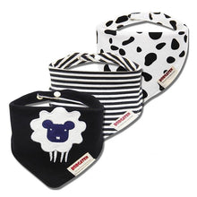 Load image into Gallery viewer, 3PCS Comfortable Waterproof Organic Cotton Baby Burp Cloth Bandanna Scarf Bibs For Newborn Baby Boy And Girl
