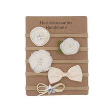 Load image into Gallery viewer, Handmade Set Baby Headband Solid Knot Flower Hair Bow Kids Nylon Elastic Soft Hair Bands Handmade For Girls Hair Accessories