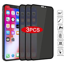 Load image into Gallery viewer, 3Pcs Full Cover Black Edge Anti-spy Tempered Glass Private Screen Protector For iPhone 14 13 12 11 Pro MAX X XS Max XR 7 8 Plus Tempered Glass Full Glue Edge to Edge scratchproof Guard Screen Guard for iPhone