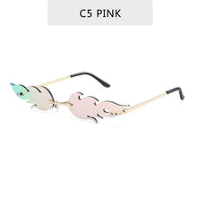 Load image into Gallery viewer, NEW 2021 Fashion Fire Flame Sunglasses For Women With Brand Design Rimless Wave Eyewear Luxury Trending Narrow Style