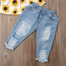 Load image into Gallery viewer, 3 Pcs Outfit Clothes Cute Sunflower Top Pants Fashion Casual Suit Perfect For Baby