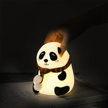 Load image into Gallery viewer, Night Light for Kids, 7-Color Silicone Big Eyes Panda Nursery Lights, USB Rechargeable LED Lamp for Girls and Boys Bedrooms