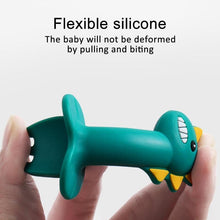 Load image into Gallery viewer, New Baby Feeding Spoon Fork Set Short Easy Cartoon Dinosaur Soft Silicone Teether Toys Non-hurt Training Tableware
