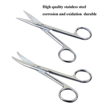 Load image into Gallery viewer, Animal Veterinary Vet Medical Stainless Steel Surgical Scissors Straight curved Tip Haircut Eyebrow Trimming Scissors Farming