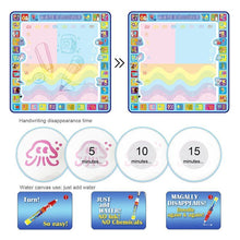Load image into Gallery viewer, Coolplay 100x100cm Magic Water Drawing Mat Doodle Mat & 4 Drawing Pens & 1 Stamps Set Painting Board Educational Toys for Kids