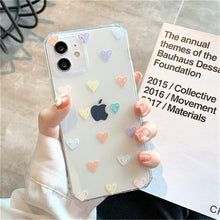 Load image into Gallery viewer, Love Heart Transparent Shockproof Phone Case For iPhone 12 11 Pro Max 7 8 Plus X XS Max XR Lens Protection Soft Cover Love Heart Pattern Soft Flexible Ultra-thin Shockproof Cover Women Girls Phone Case