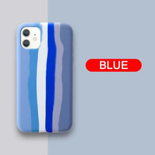 Load image into Gallery viewer, Luxury Rainbow Silicone Case For iPhone 11 X Xr Xs Max Case 12 11 Pro Max 6 6s 7 8 Plus Modern Colorful Shockproof Back Cover Rainbow Color Soft Silicon Back Cover Case
